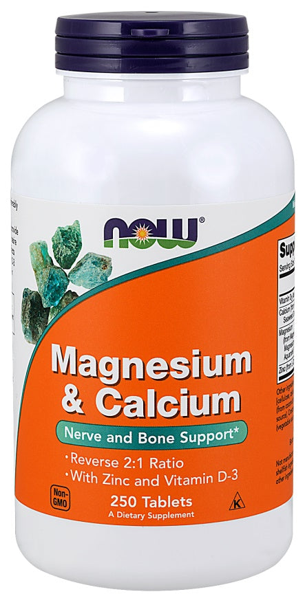 NOW Foods Magnesium & Calcium with Zinc and Vitamin D3 - 250 tablets - Vitamins & Minerals at MySupplementShop by NOW Foods