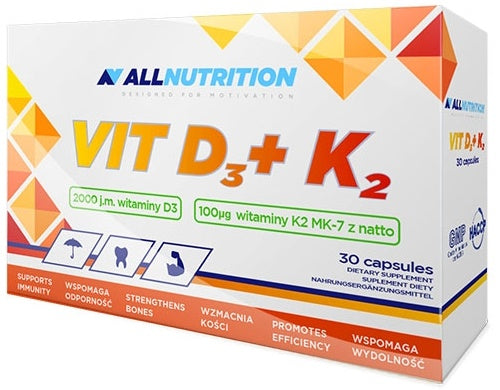 Allnutrition Vit D3 + K2 - 30 caps - Vitamins & Minerals at MySupplementShop by Allnutrition