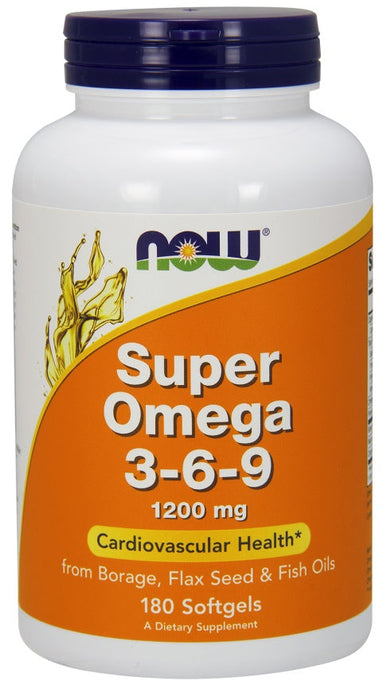 NOW Foods Super Omega 3-6-9, 1200mg - 180 softgels - Omegas, EFAs, CLA, Oils at MySupplementShop by NOW Foods