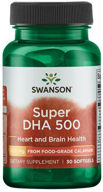 Swanson Super DHA 500 from Food-Grade Calamari - 30 softgels - Sports Supplements at MySupplementShop by Swanson