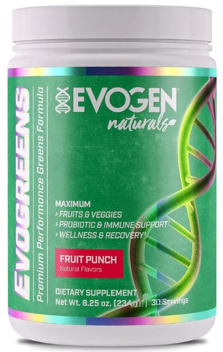 Evogen Evogreens Naturals Fruit Punch  234g - Health and Wellbeing at MySupplementShop by Evogen