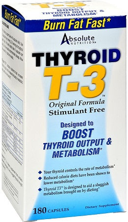 Absolute Nutrition Thyroid T3 - 180 caps - Default Title - Slimming and Weight Management at MySupplementShop by Absolute Nutrition