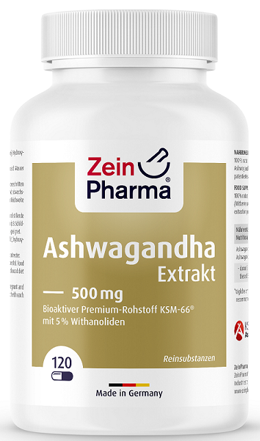 Zein Pharma Ashwagandha Extract, 500mg - 120 caps - Sports Supplements at MySupplementShop by Zein Pharma