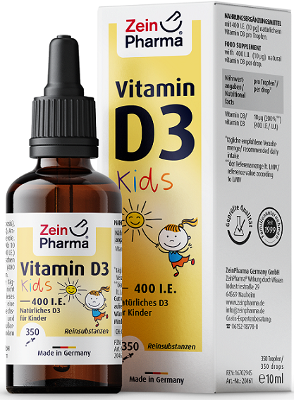 Zein Pharma Vitamin D3 Drops For Kids, 400IU - 10 ml. - Vitamins & Minerals at MySupplementShop by Zein Pharma