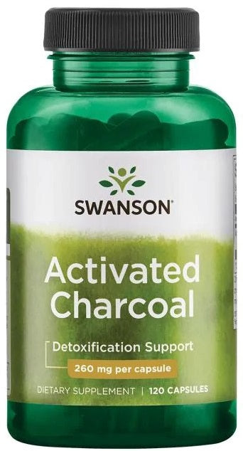 Swanson Activated Charcoal, 260mg - 120 caps - Health and Wellbeing at MySupplementShop by Swanson