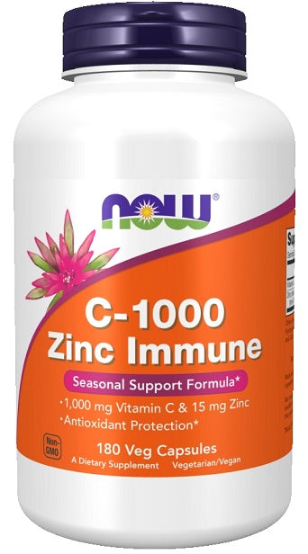 NOW Foods C-1000 Zinc Immune - 180 vcaps - Vitamins & Minerals at MySupplementShop by NOW Foods