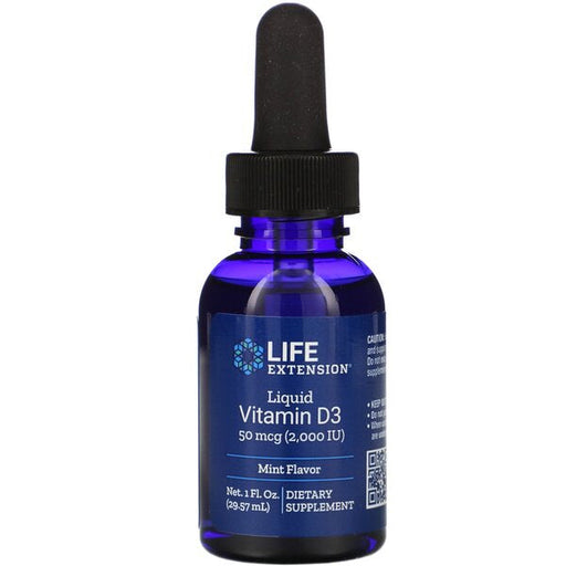 Life Extension Liquid Vitamin D3, 50mcg (Mint) - 29 ml. - Health and Wellbeing at MySupplementShop by Life Extension