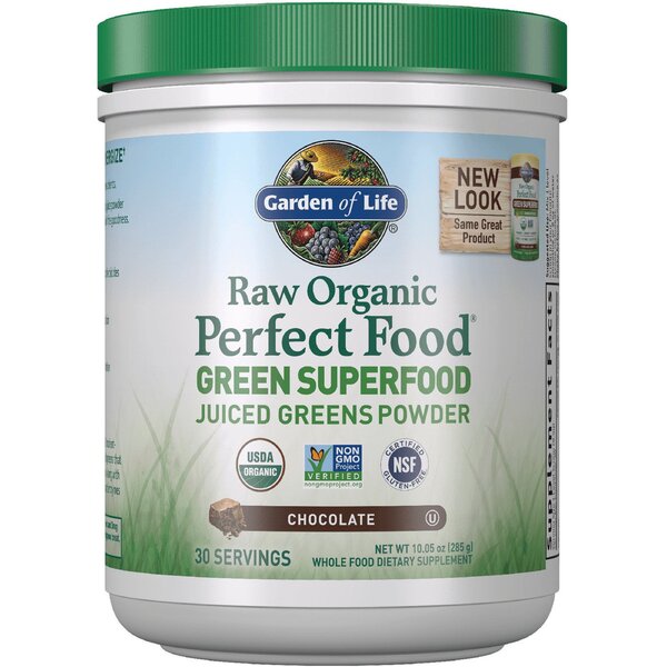 Garden of Life Raw Organic Perfect Food Green Superfood, Chocolate - 285g - Health and Wellbeing at MySupplementShop by Garden of Life