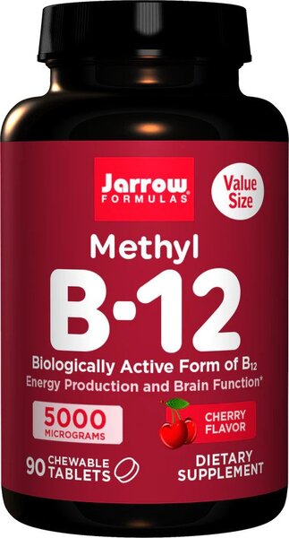 Jarrow Formulas Methyl B-12, 5000mcg (Cherry) - 90 chewable tabs - Vitamins & Minerals at MySupplementShop by Jarrow Formulas