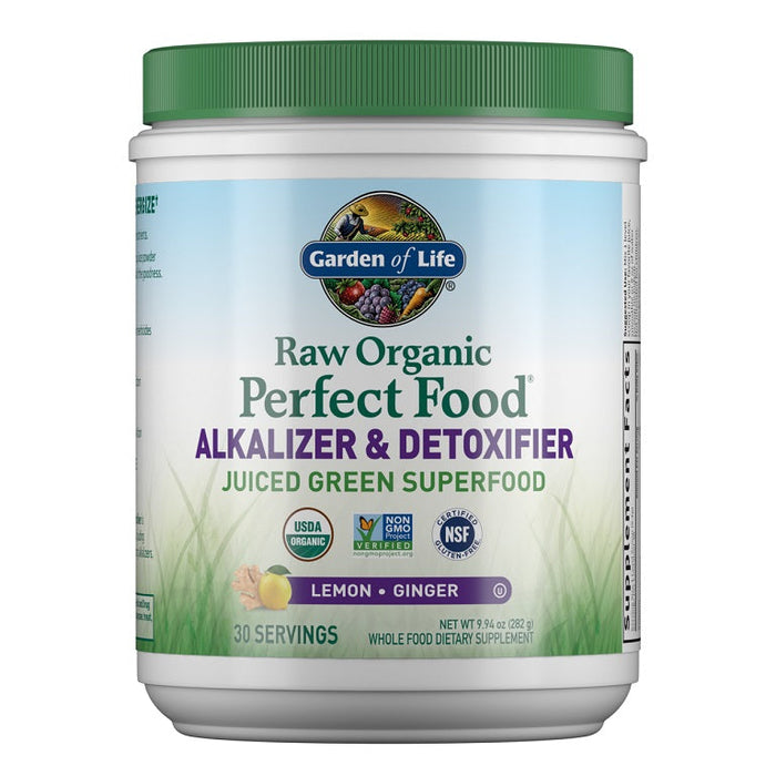 Garden of Life Raw Organic Perfect Food Alkalizer & Detoxifier, Lemon Ginger - 282g - Health and Wellbeing at MySupplementShop by Garden of Life