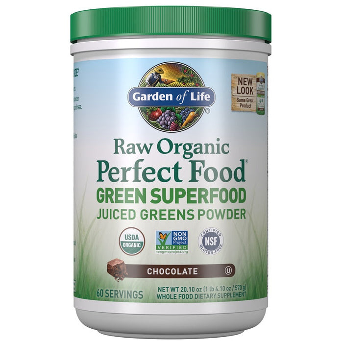 Garden of Life Raw Organic Perfect Food Green Superfood, Chocolate - 570g - Health and Wellbeing at MySupplementShop by Garden of Life