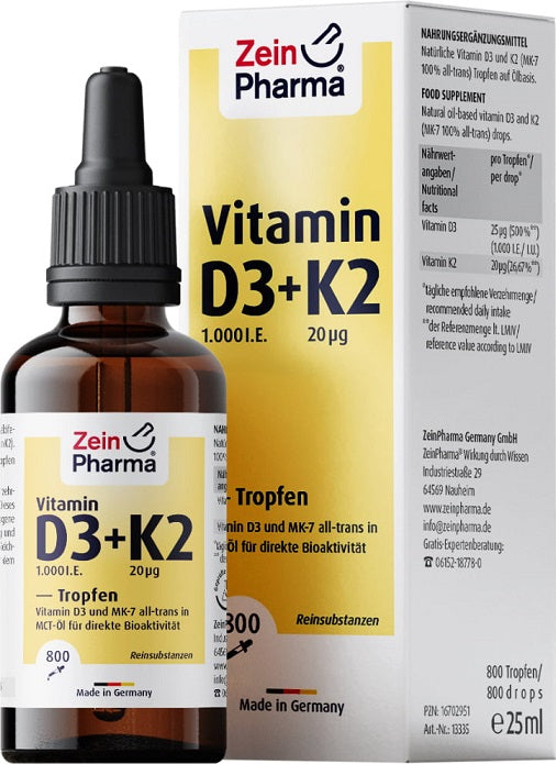 Zein Pharma Vitamin D3 + K2 - 25 ml. - Vitamins & Minerals at MySupplementShop by Zein Pharma