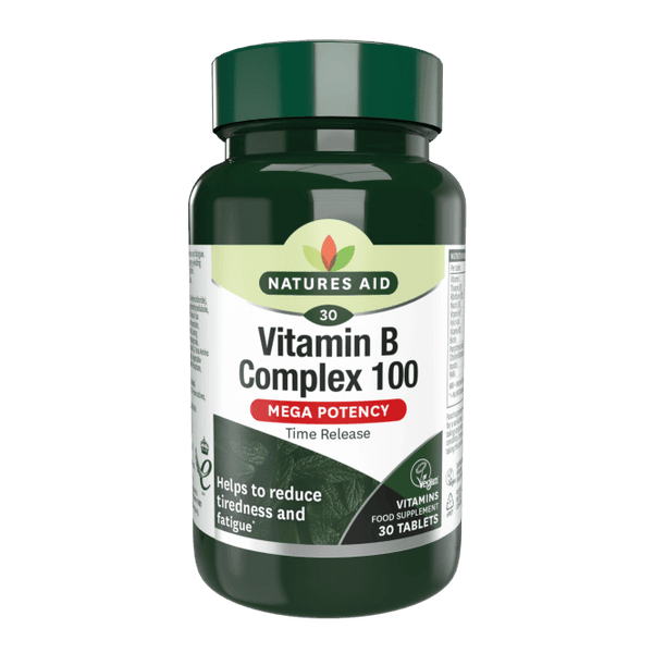 Natures Aid Vit B Complex 100mg Time Release 30 Tablets - Natures Aid at MySupplementShop by Natures Aid